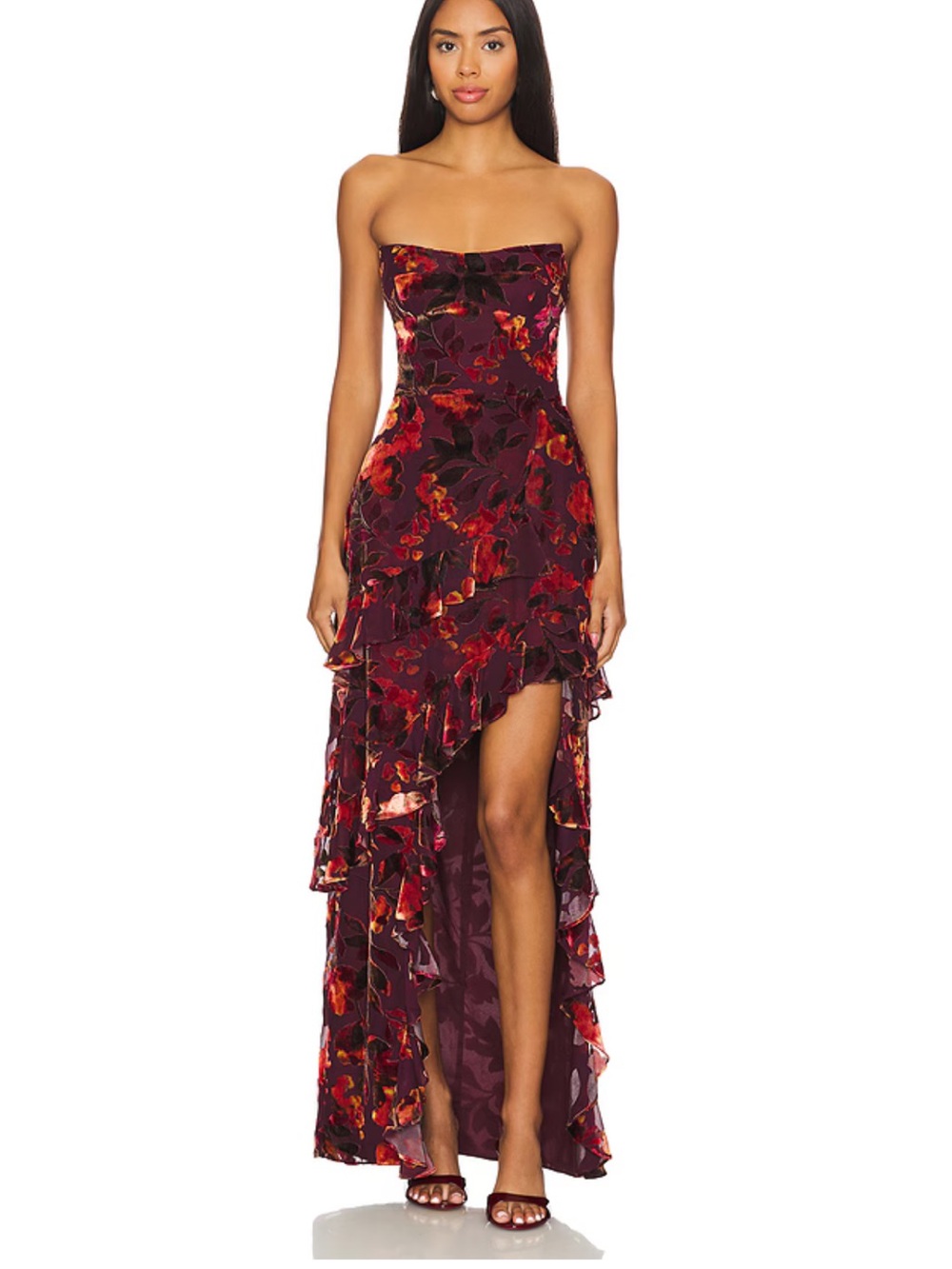 Amanda Uprichard Magnolia Maxi Dress in Sorrel Burnout